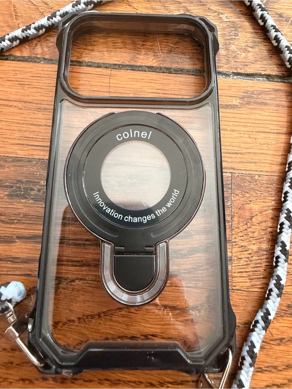 Clear Protective Phone Case with Black Ring and Strap NEW - Picture 3 of 6